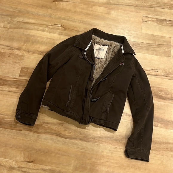 Hollister Jackets & Blazers - Hollister canvas coat with fur lining